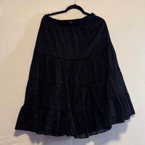 J. Crew Black A-Line Tiered Skirt